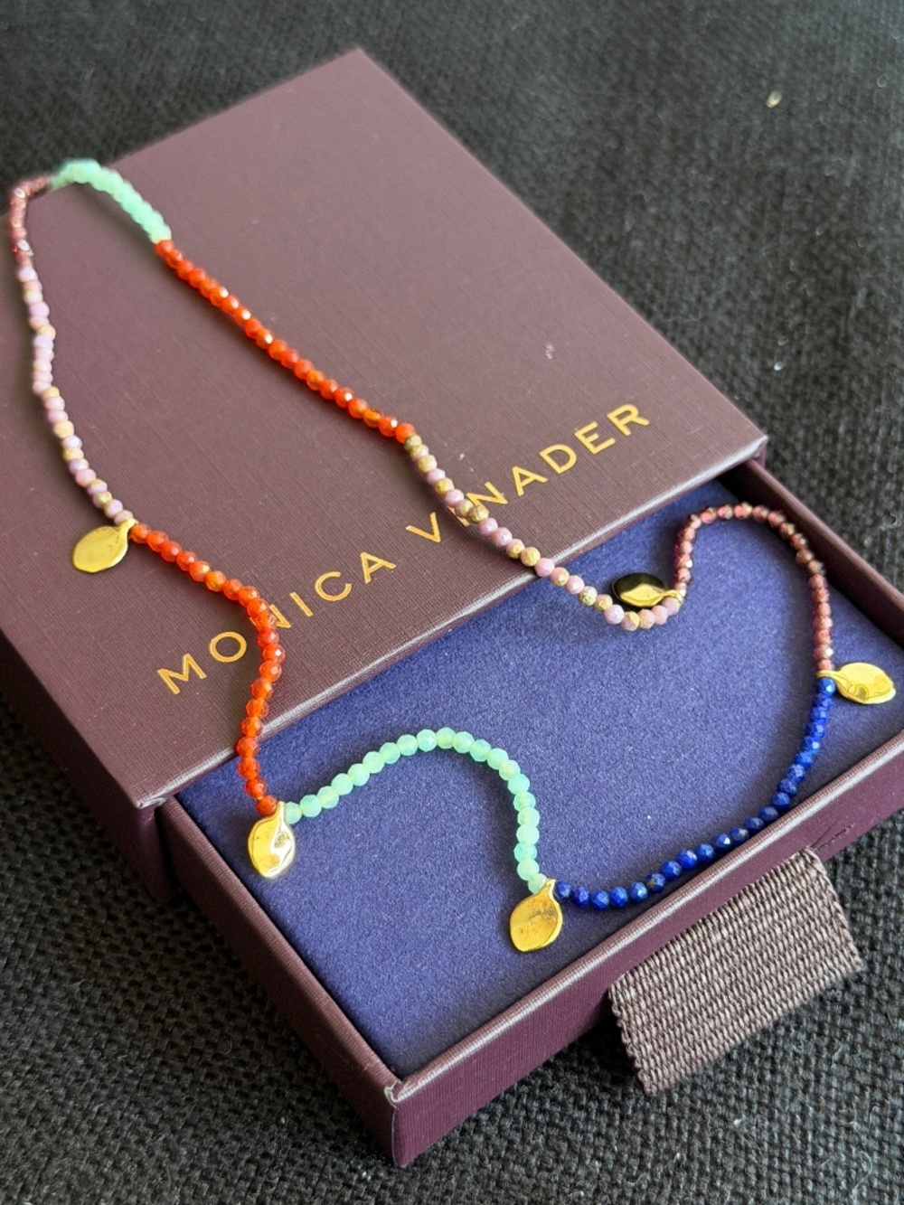 Monica Vinader Multicolour Gemstone Beaded Necklace